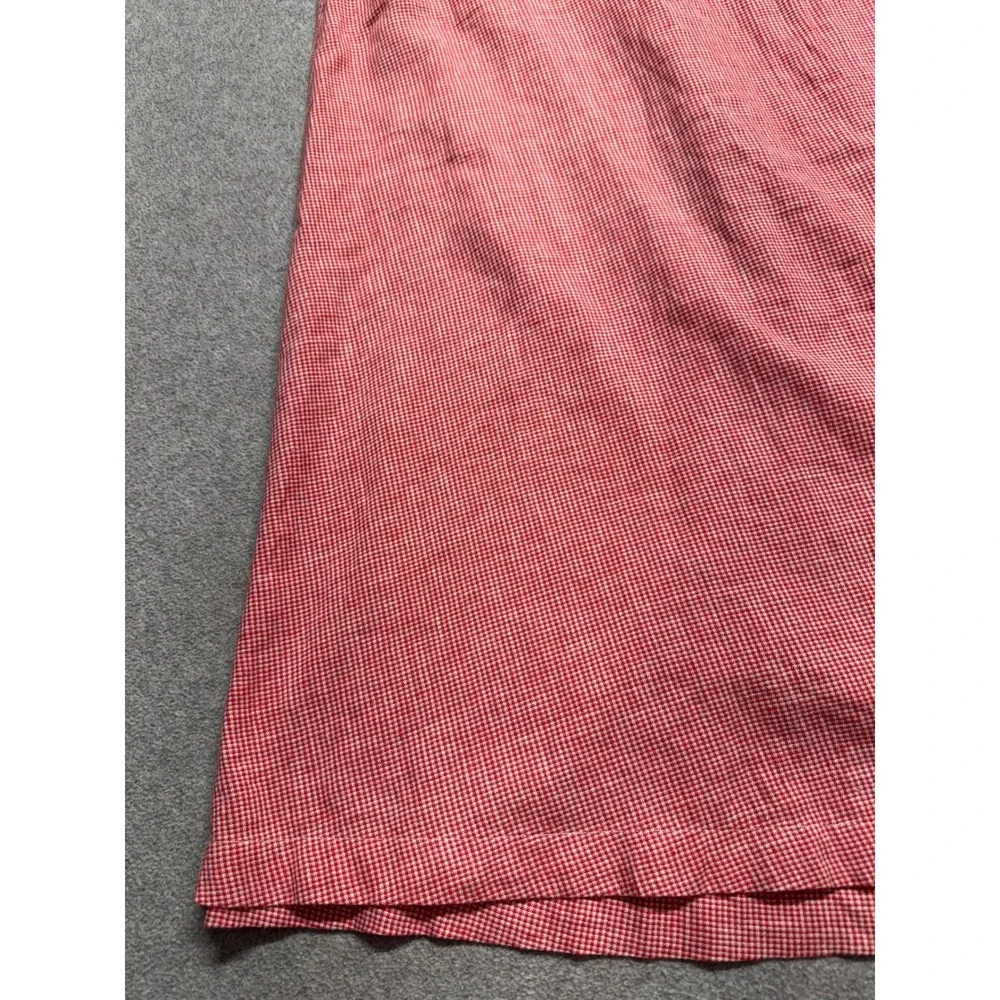 Croft & Barrow Women's XXL Red White Gingham Linen Blend A-Line Midi Skirt Flowy